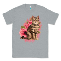 Heather Grey floral cat Classic Tee - Jasminsmagicworld