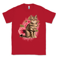 Red floral cat Classic Tee - Jasminsmagicworld