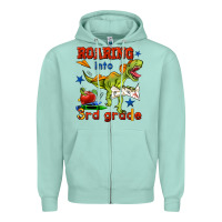 Seafoam roaring into 3rd grade Zipper Hoodie - BundleAndBundleShop