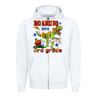 White roaring into 3rd grade Zipper Hoodie - BundleAndBundleShop
