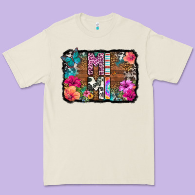 Mimi Floral Background Premium Tee Designed By Hra Design Shop