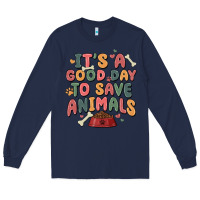 Navy it's a good day to save animals Long Sleeve Tee - MaliasSmallBusiness