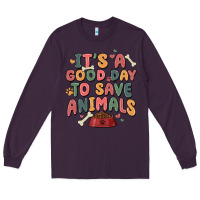 Plum it's a good day to save animals Long Sleeve Tee - MaliasSmallBusiness