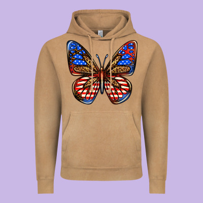 4th Of July Butterfly Vintage Hoodie Designed By Bundleandbundleshop
