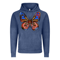 Vintage Denim 4th of july butterfly Vintage Hoodie - BundleAndBundleShop