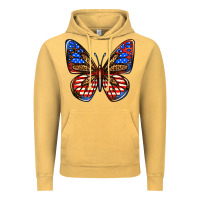 Vintage Mustard 4th of july butterfly Vintage Hoodie - BundleAndBundleShop