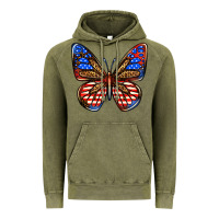 Vintage Olive 4th of july butterfly Vintage Hoodie - BundleAndBundleShop