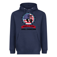 Navy DONALD TRUMP 2016 WE SHALL OVERCOMB Heavyweight Hoodie - Bettercallsaul