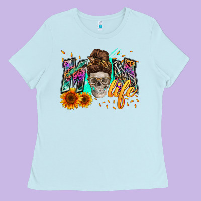 Mom Life With Skull Ladies Tee Designed By Zillion Design Studio
