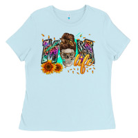 Baby Blue mom life with skull Ladies Tee - Zillion Design Studio