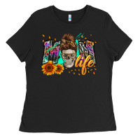 Black mom life with skull Ladies Tee - Zillion Design Studio