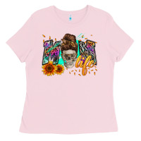 Bubblegum Pink mom life with skull Ladies Tee - Zillion Design Studio