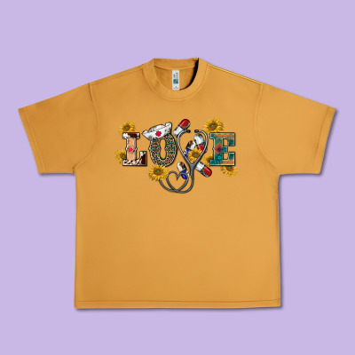 Western Love Nurse Urban Heavy Tee Designed By Barkaloodesign