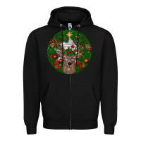Black deer christmas Zipper Hoodie - BundleAndBundleShop