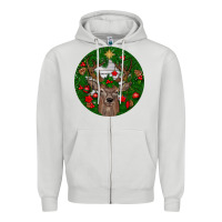 Dove Grey deer christmas Zipper Hoodie - BundleAndBundleShop