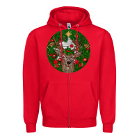 Red deer christmas Zipper Hoodie - BundleAndBundleShop
