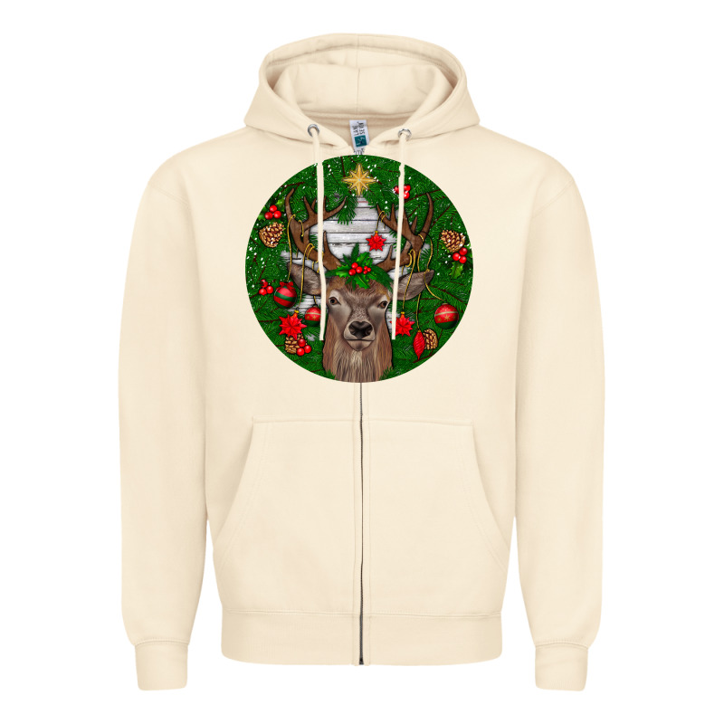Deer Christmas Zipper Hoodie by BundleAndBundleShop | Teevron
