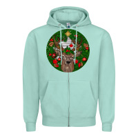 Seafoam deer christmas Zipper Hoodie - BundleAndBundleShop