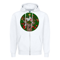 White deer christmas Zipper Hoodie - BundleAndBundleShop