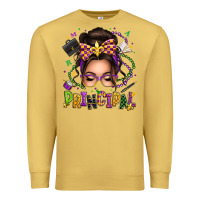 Antique Gold mardi gras principal caucasian messy bun Premium Sweatshirt - texasbilliewilder