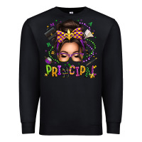 Black mardi gras principal caucasian messy bun Premium Sweatshirt - texasbilliewilder