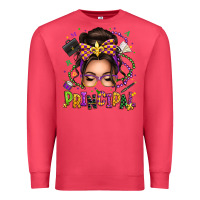 Cardinal mardi gras principal caucasian messy bun Premium Sweatshirt - texasbilliewilder