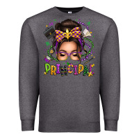 Charcoal Heather mardi gras principal caucasian messy bun Premium Sweatshirt - texasbilliewilder