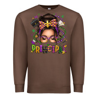 Chestnut mardi gras principal caucasian messy bun Premium Sweatshirt - texasbilliewilder