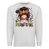 Dove Grey mardi gras principal caucasian messy bun Premium Sweatshirt - texasbilliewilder