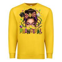 Lemon mardi gras principal caucasian messy bun Premium Sweatshirt - texasbilliewilder