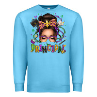 Ocean Blue mardi gras principal caucasian messy bun Premium Sweatshirt - texasbilliewilder