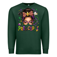 Sports Green mardi gras principal caucasian messy bun Premium Sweatshirt - texasbilliewilder