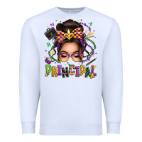 White mardi gras principal caucasian messy bun Premium Sweatshirt - texasbilliewilder