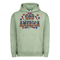 Pigment Oil Green 4 july god bless america western Urban Hoodie - CowCowDesign