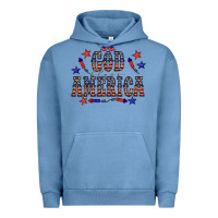 Pigment Pebble Blue 4 july god bless america western Urban Hoodie - CowCowDesign