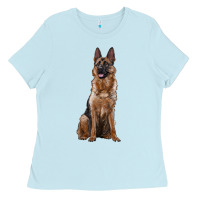 Baby Blue german shepherd Ladies Tee - RanaPortraitStore