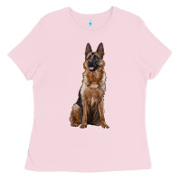 Bubblegum Pink german shepherd Ladies Tee - RanaPortraitStore