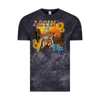 Cloud Black actinup with cowgirl Vintage Tee - NancyCooperArtShop