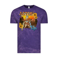 Cloud Purple actinup with cowgirl Vintage Tee - NancyCooperArtShop