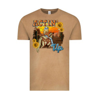Vintage Camel actinup with cowgirl Vintage Tee - NancyCooperArtShop