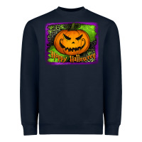 Navy Happy Halloween Pumpkin Heavyweight Sweatshirt - Jasminsmagicworld