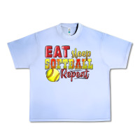 Grape Ice Eat Sleep Softball Repeat Urban Heavy Tee - LillyAllenDesigns