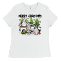 White merry christmas gnomies Ladies Tee - texasbilliewilder