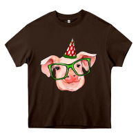 Chocolate Brown pig christmas Heavy Core Tee - RanaPortraitStore