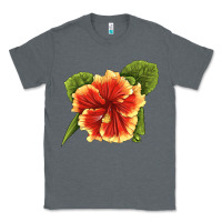 Charcoal Heather Hawaiian Hibiscus Flower Illustrations Classic Tee - LillyAllenDesigns