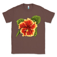 Chestnut Hawaiian Hibiscus Flower Illustrations Classic Tee - LillyAllenDesigns