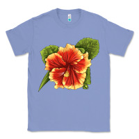 Colony Blue Hawaiian Hibiscus Flower Illustrations Classic Tee - LillyAllenDesigns