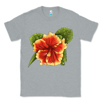 Heather Grey Hawaiian Hibiscus Flower Illustrations Classic Tee - LillyAllenDesigns