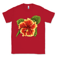 Red Hawaiian Hibiscus Flower Illustrations Classic Tee - LillyAllenDesigns