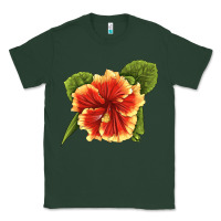 Sports Green Hawaiian Hibiscus Flower Illustrations Classic Tee - LillyAllenDesigns